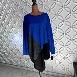 Alfani Asymmetrical Tunic like Dress in Blue and Black T1
